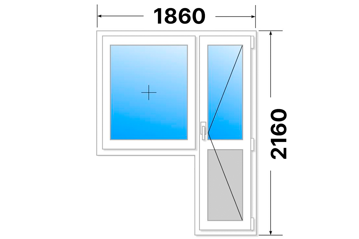 Балконный блок 1860х2160